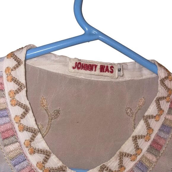Johnny Was Womens Top Size S White Talum Allover Embroidered Tunic Boho Chic - Picture 12 of 12